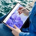 Samsung Galaxy Tab S9 FE showing S Pen and sleek display